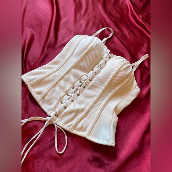 White Forever 21 corset top large - Picture 1 of 5